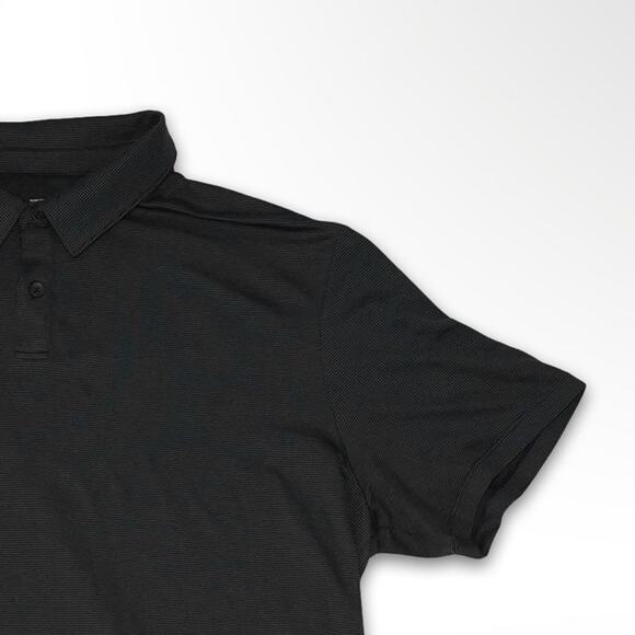 Zella Men's XL Black Micro Stripe Performance Polo Shirt - Picture 6 of 6